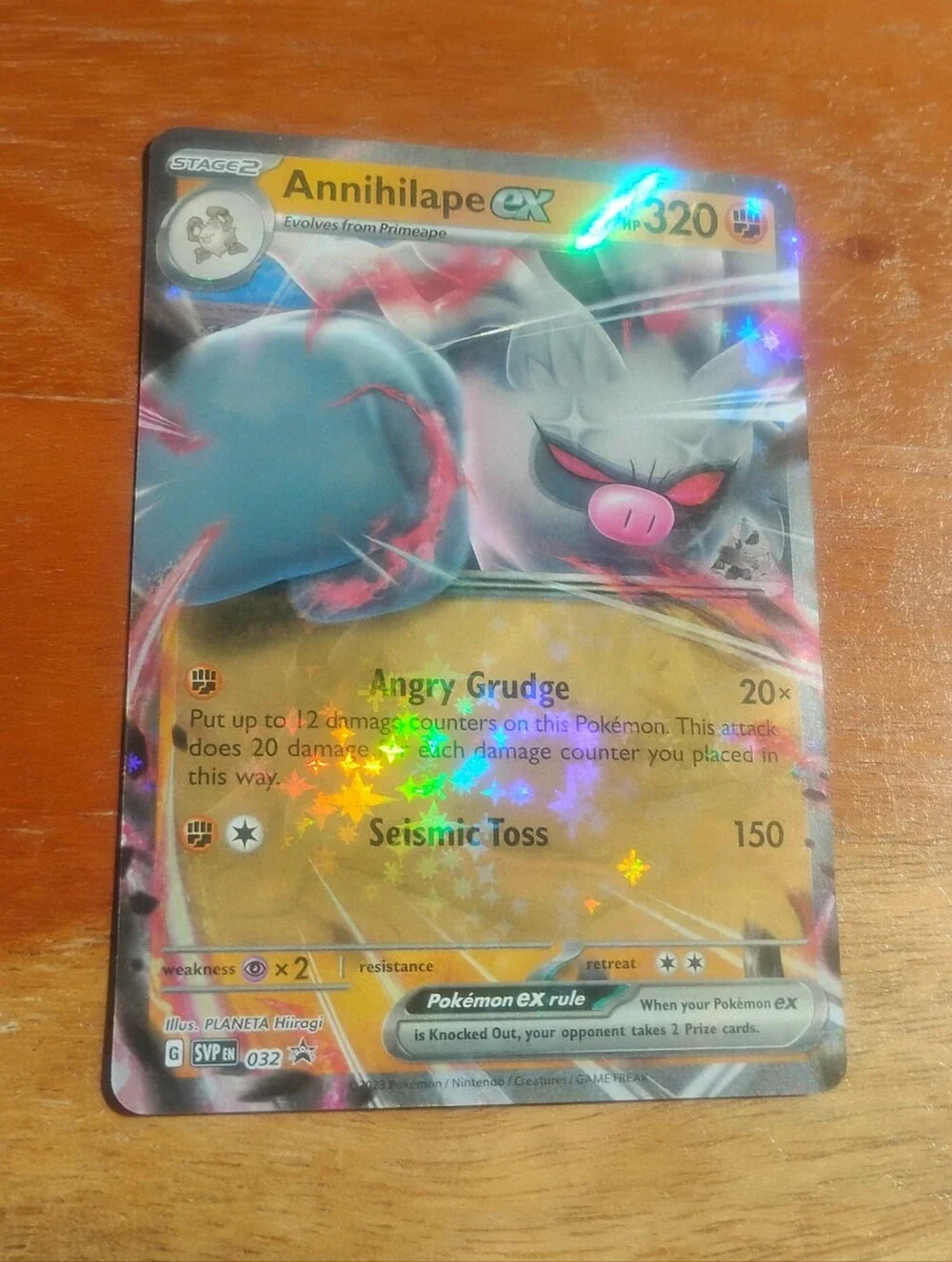 Near Mint 2023 Holo Annihilape EX Black Star Promo Pokemon Card